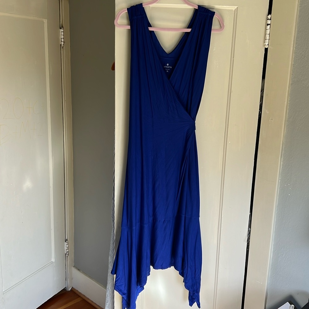 Athleta Windward Wrap Dress with Handkerchief Hem